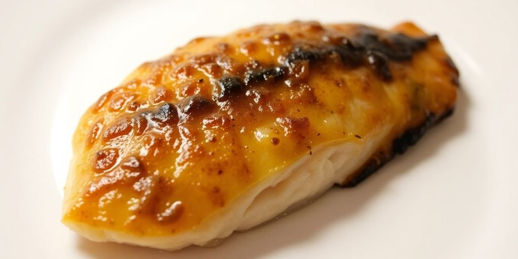 Cooked dory fillet on a plate.