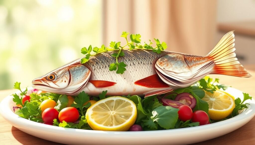 barramundi salad with Australian native ingredients
